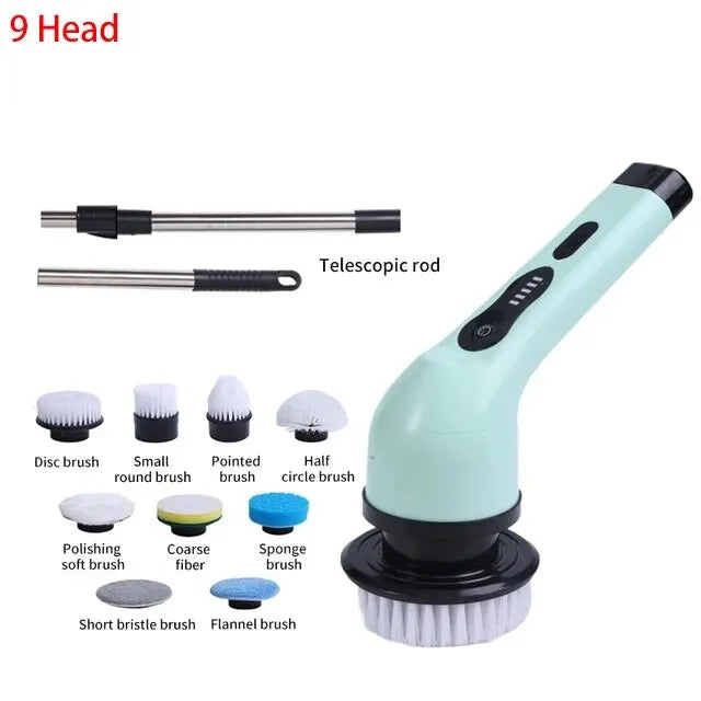 Wireless Electric Cleaning Brush Bathroom Window Kitchen Automotive Multifunctional Household Rotating Cleaning Machine Zpaxo 200588-green9