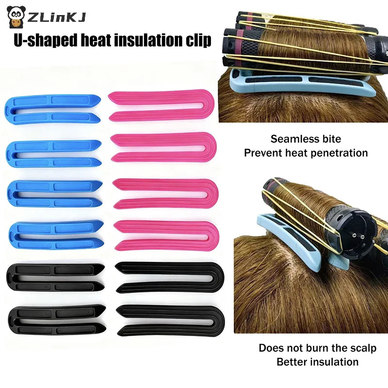 ▶6/12Pcs U-shaped Insulation Clip High Temperature Salon Hair Perming Barber Perm Hair Pad Curly Accessory Styling Tools Zpaxo