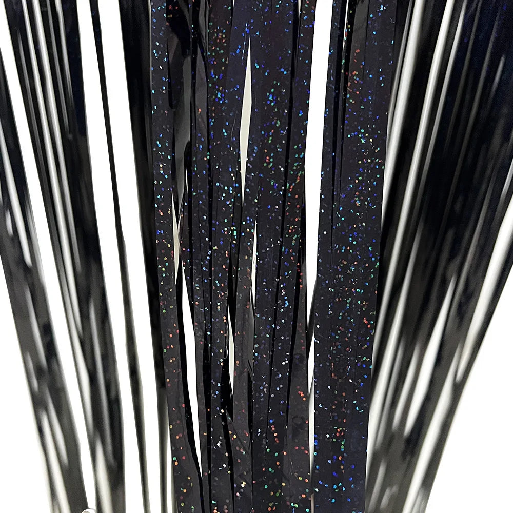 2M Glitter Pink Metallic Foil Tinsel Curtain Backdrop Birthday