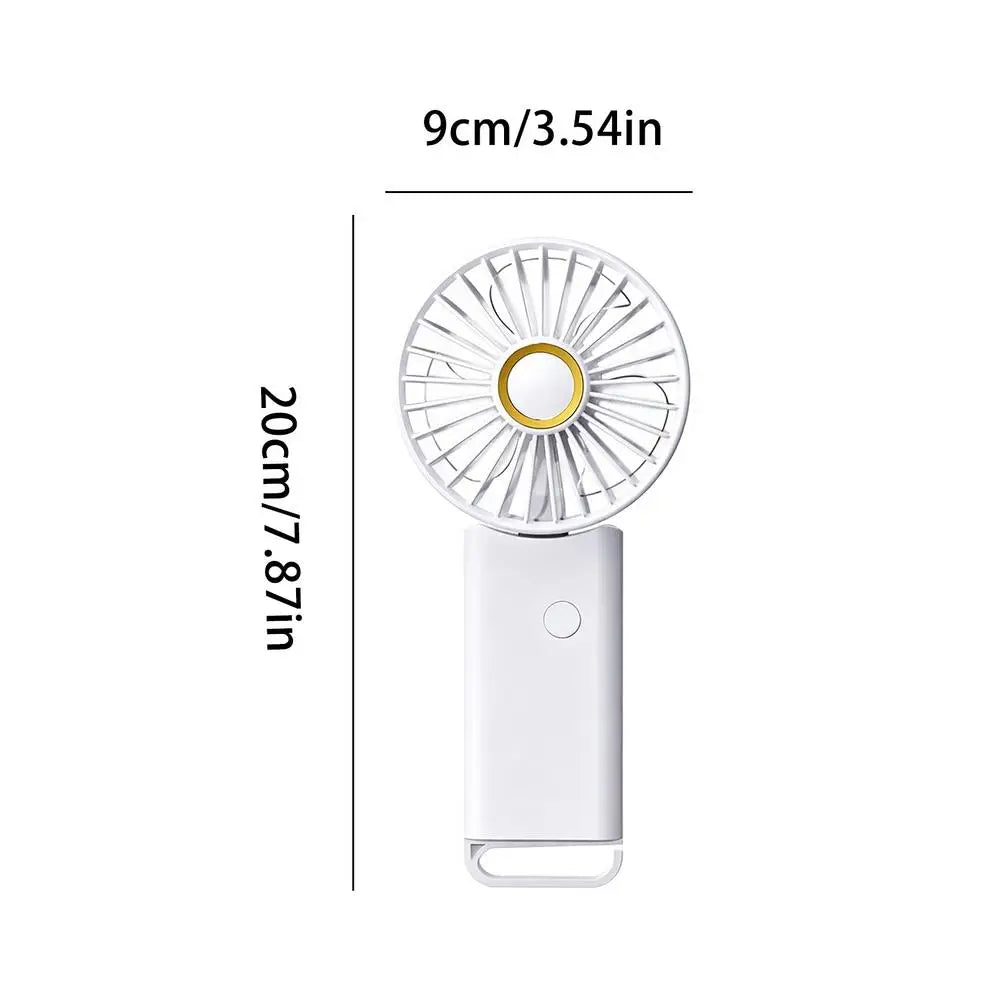 Portable Fan Low-Noise Foldable Electric Hand Fan For Backpacking Camping Hiking Fishing Outdoor Activities Picnic Men Women Kid Zpaxo China Mainland White
