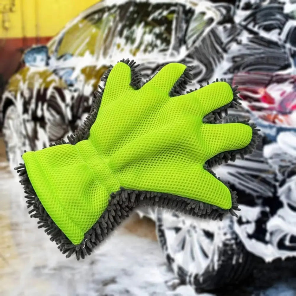 Soft Car Washing Gloves Anti-scratch Plush Mitt Multi Purpose Premium Zpaxo