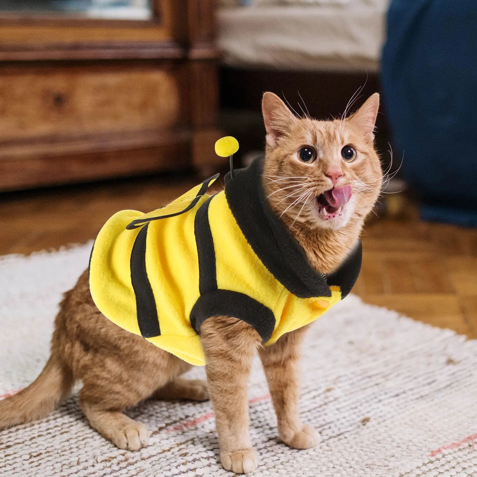 Stylish Bee Design Dog Costume Polar Fleece One-piece Dress-up