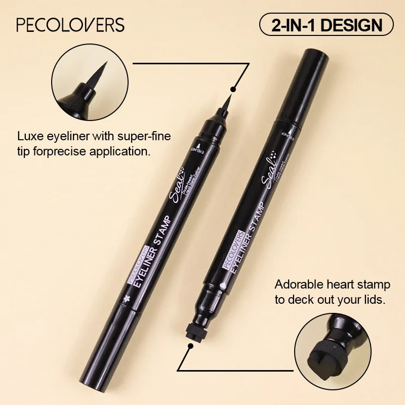 7 Styles Eyeliner Stamp Pen Red Black Liquid Eyeliner Pen Double-ended Lazy Eye Liner Pencil Fast Drying Waterproof Eye Makeup Zpaxo
