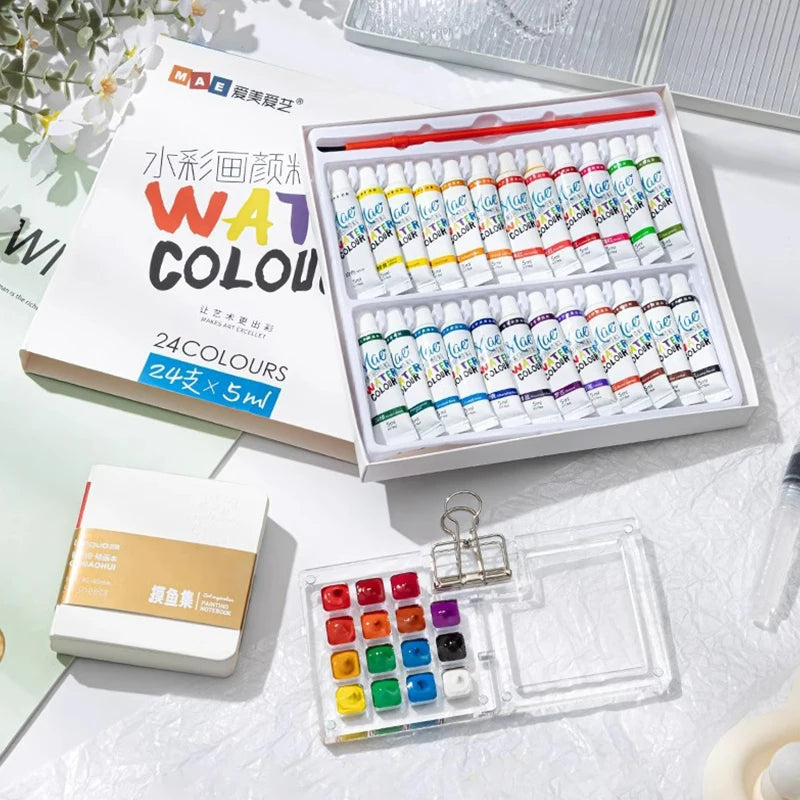 Travel Watercolor Palette Set – Mini Pocket Artist Painting Kit