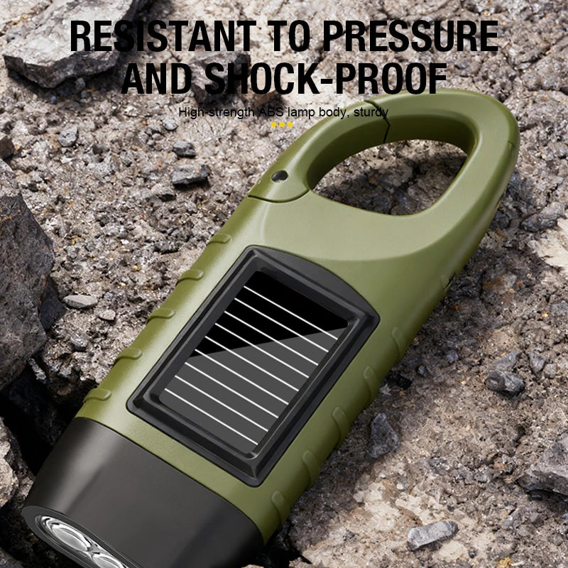 Emergency Solar Hand Cranked Flashlight Multifunctional Camping Power Zpaxo