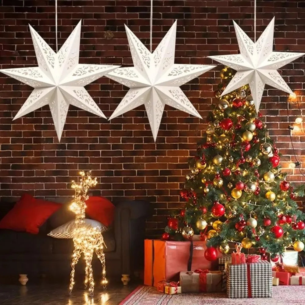 45cm Hollow Star Paper Christmas Lantern Hanging Light Cover Christmas Lantern Shade Zpaxo