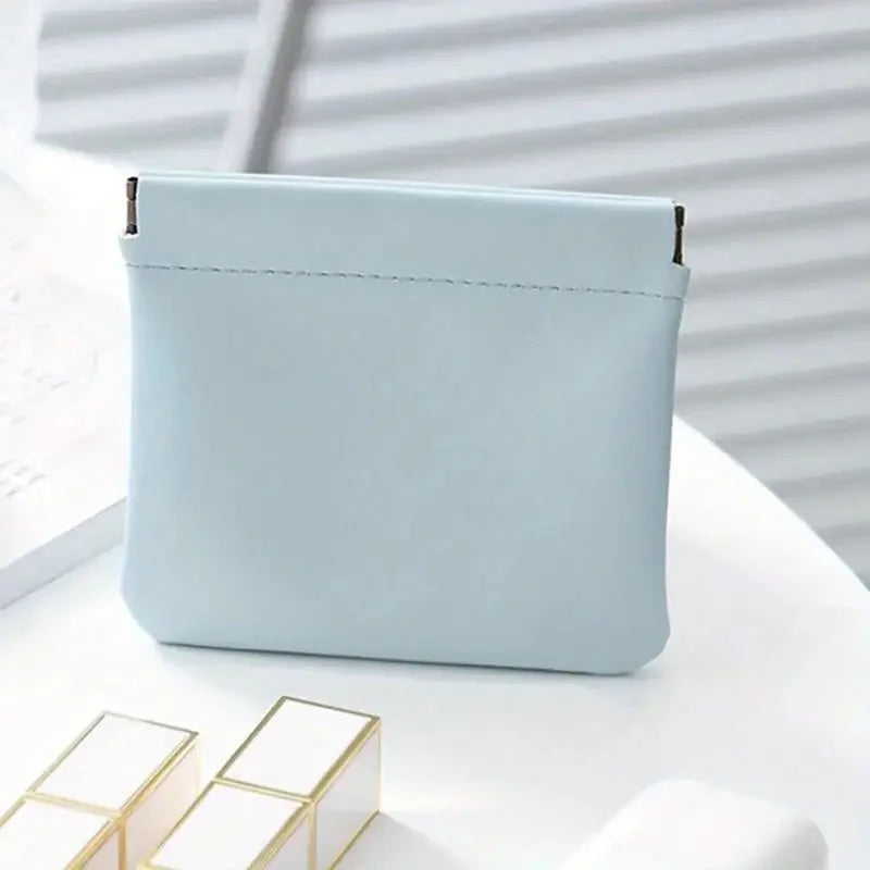PU Leather Mini Pouch – Coin Purse & Earphone Organizer Bag Mini Leather Pouch Zpaxo Blue