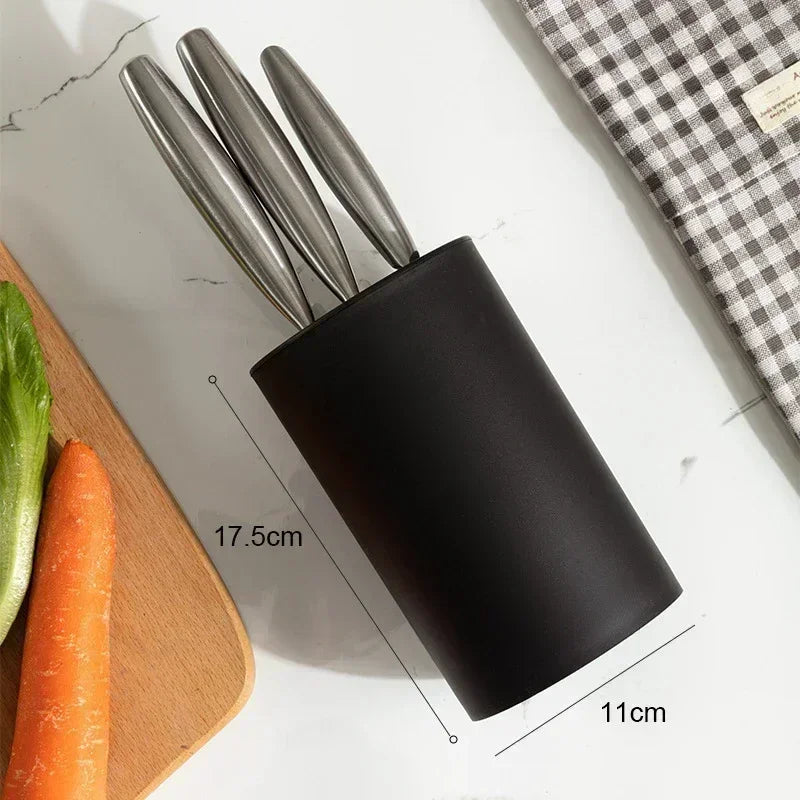 Black Rotating Knife Block Holder – Multifunctional Storage Rack Knife Storage Block Zpaxo
