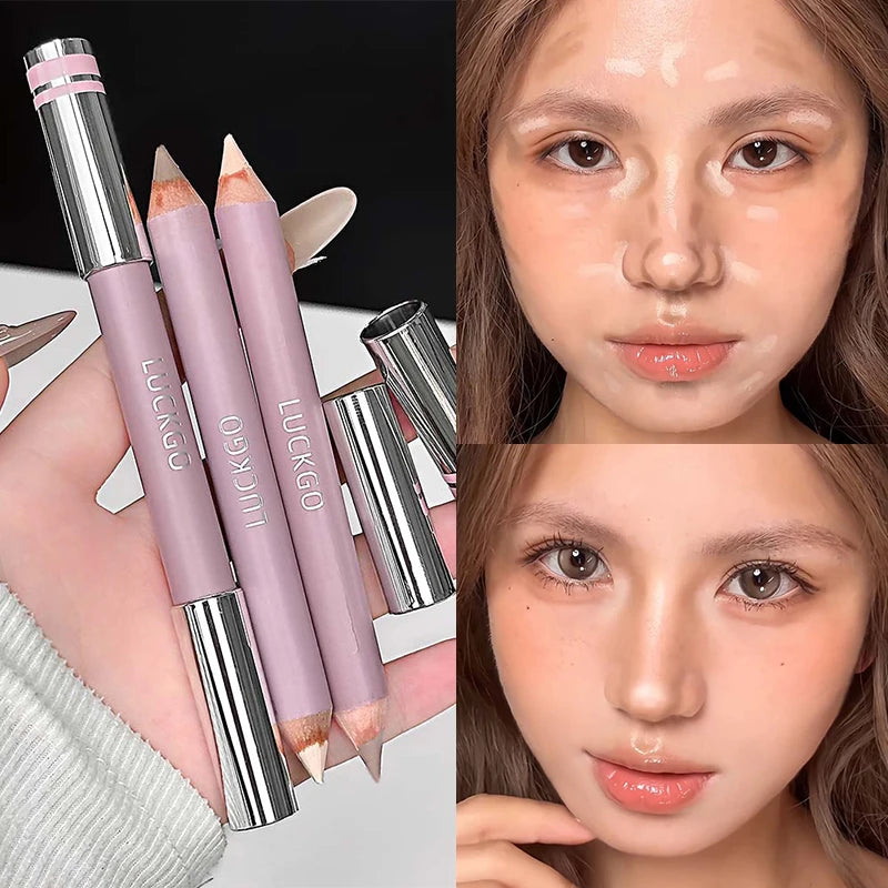 Double-headed Nose Shadow Contour Pen Lighten Tear Hole Natural Touch Zpaxo