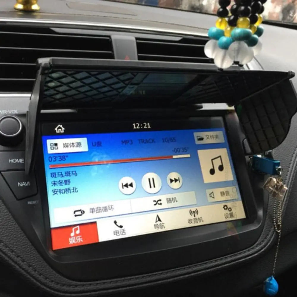 Retractable Car Navigator Sunshade Visor Thick Double-sided Adhesive Anti-Glare Car Sun Shade Shield Universal Sunlight Block Zpaxo