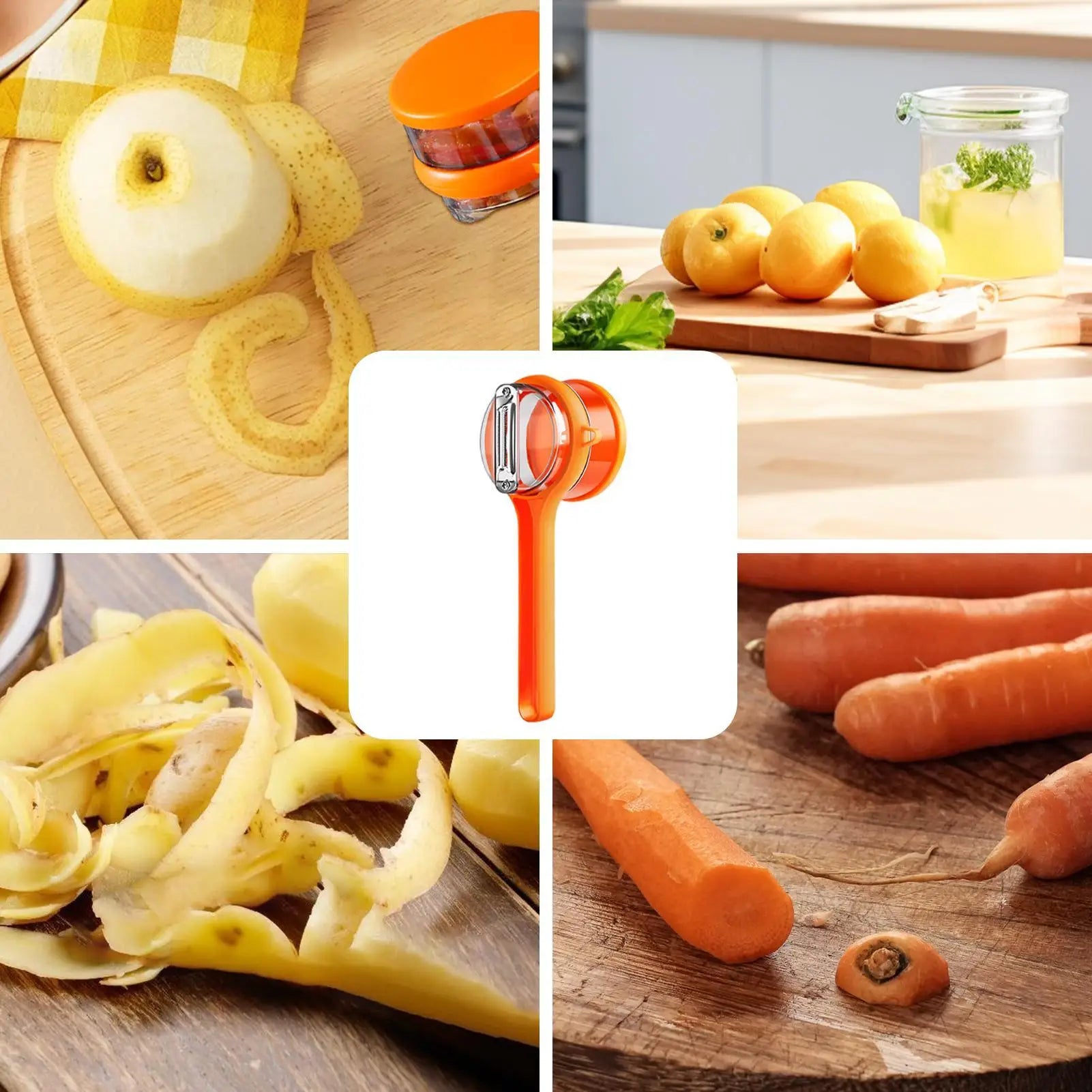 Fruit Vegetable Peeler Container 2-in-1 Stainless Steel Peeling Knife