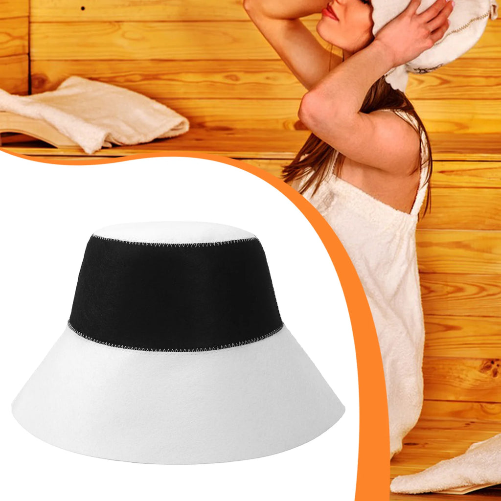Sauna Felt Cap Bath Hat Sauna Hat Diameter 15.5cm Durable Good Water Absorption Hand Wash Recommended Portable for Men Women Zpaxo