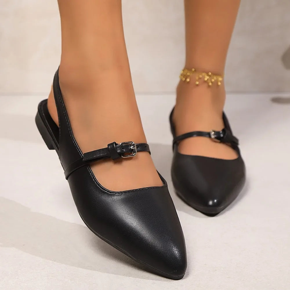 2025 Bling Women Sandal Fashion Pointed Toe Shallow Slip Ladies