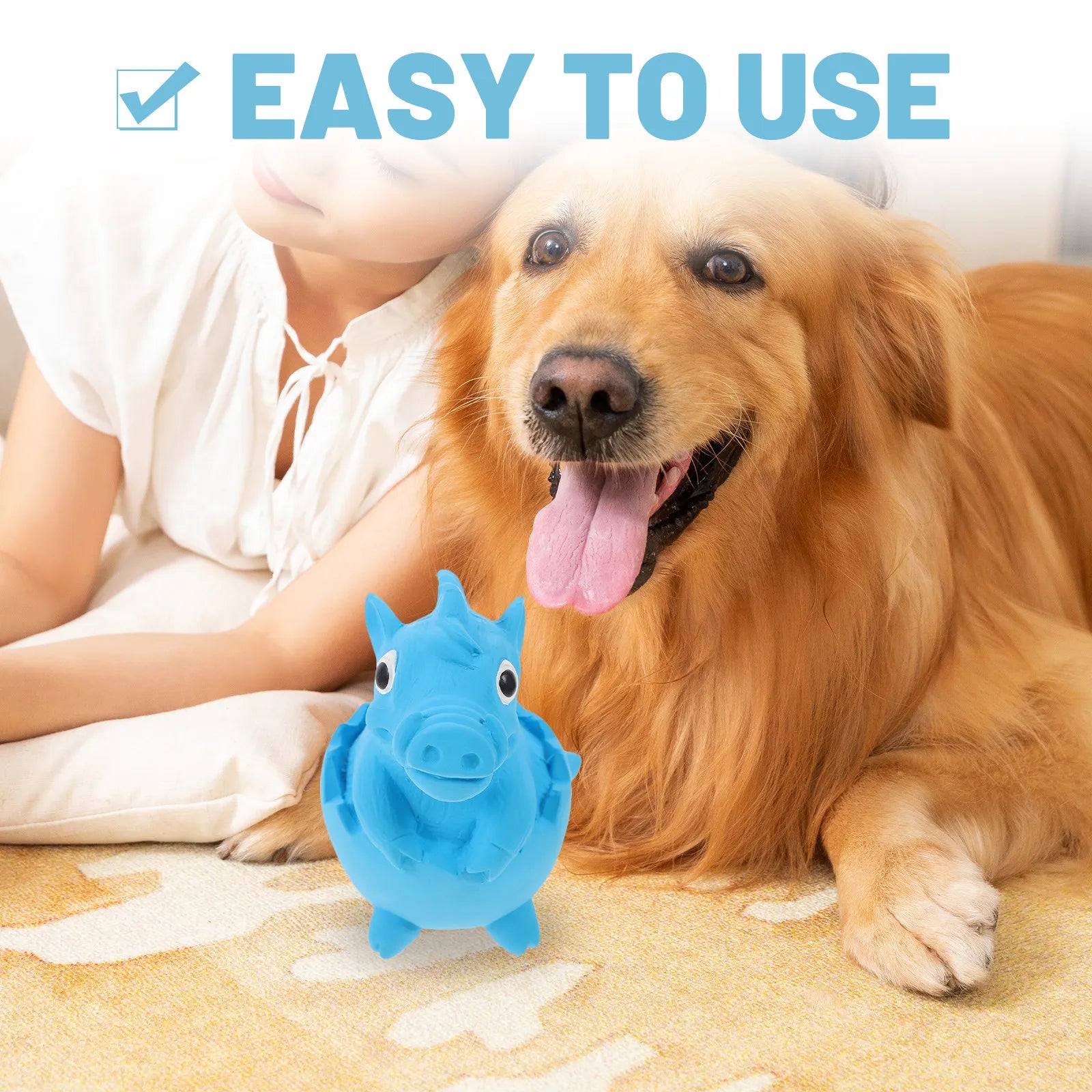 Pet Latex Cartoon Dinosaur Bite Resistant Chewing Squeaky Interactive