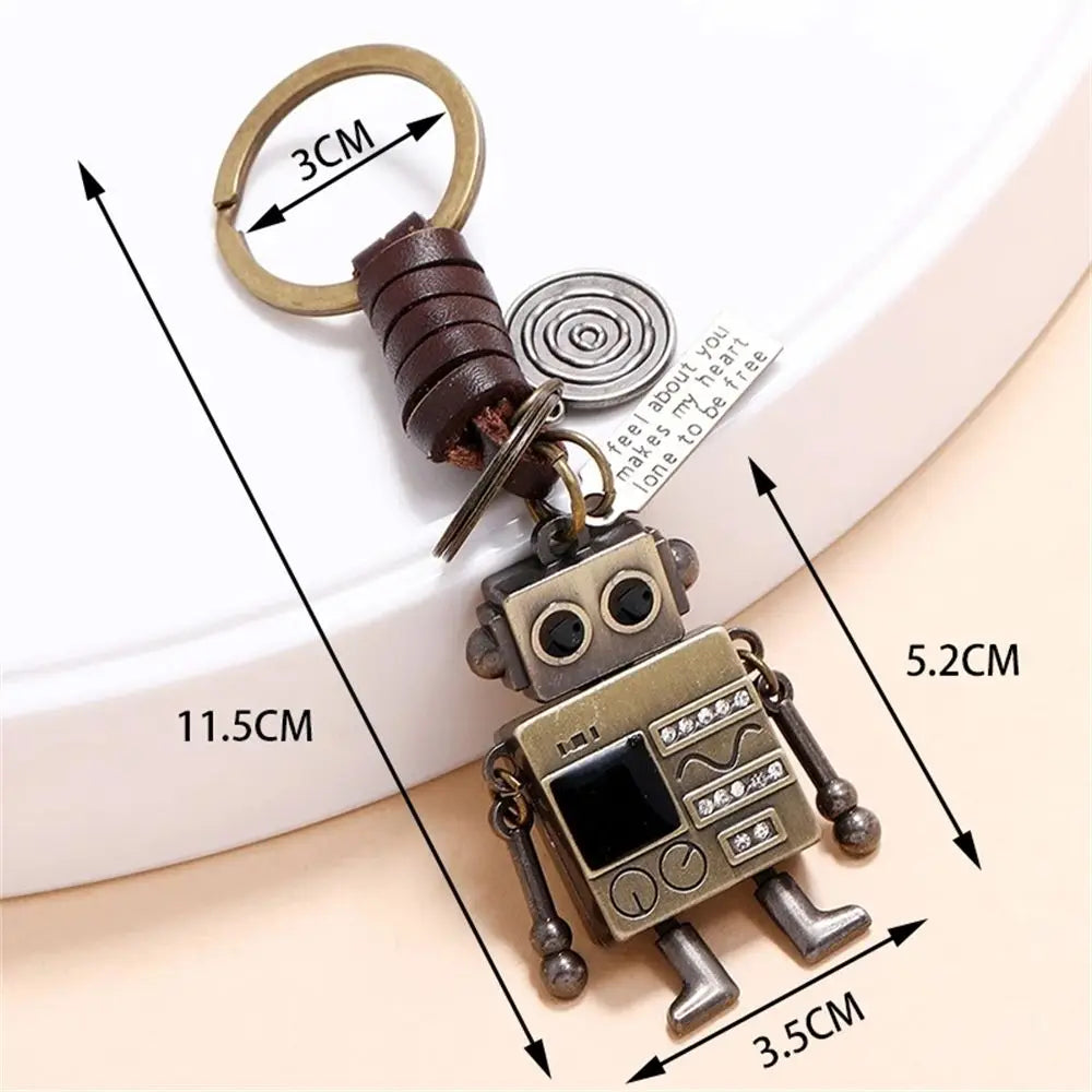 Jewelry Gifts Backpack Decoration Car Key Accessories Bag accessories Bag Pendant Key Rings Movable Bronze Robot Robot Keychain Zpaxo