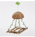 Parrot Hammock Swing Ladder Bird Toy – Wood Perch Stand Bird Swing Toy Zpaxo bird stand