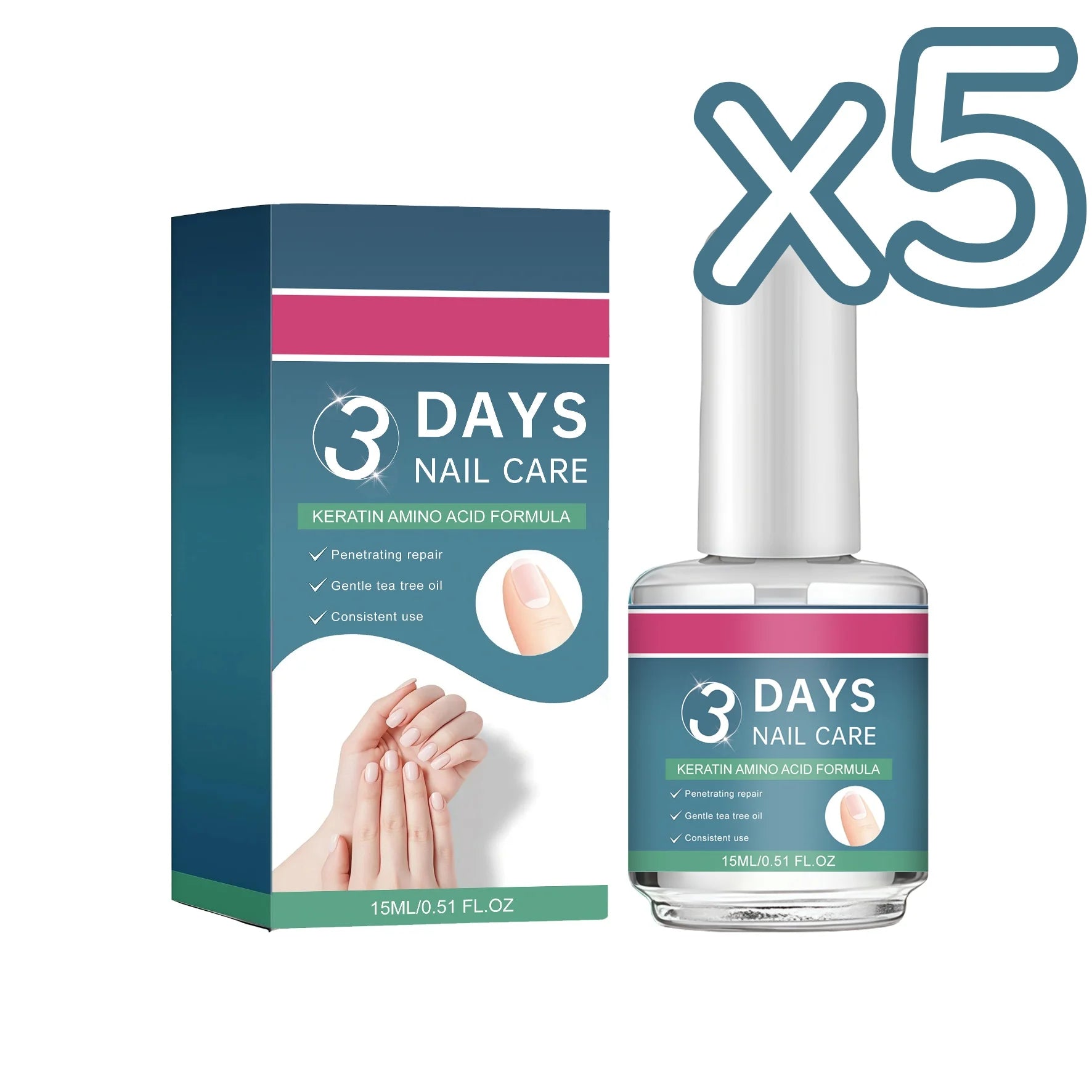 Plant-Based Nail Care Oil – Repair, Strengthen & Moisturize Nail Treatment Oil Zpaxo 15ml Boxed x 5