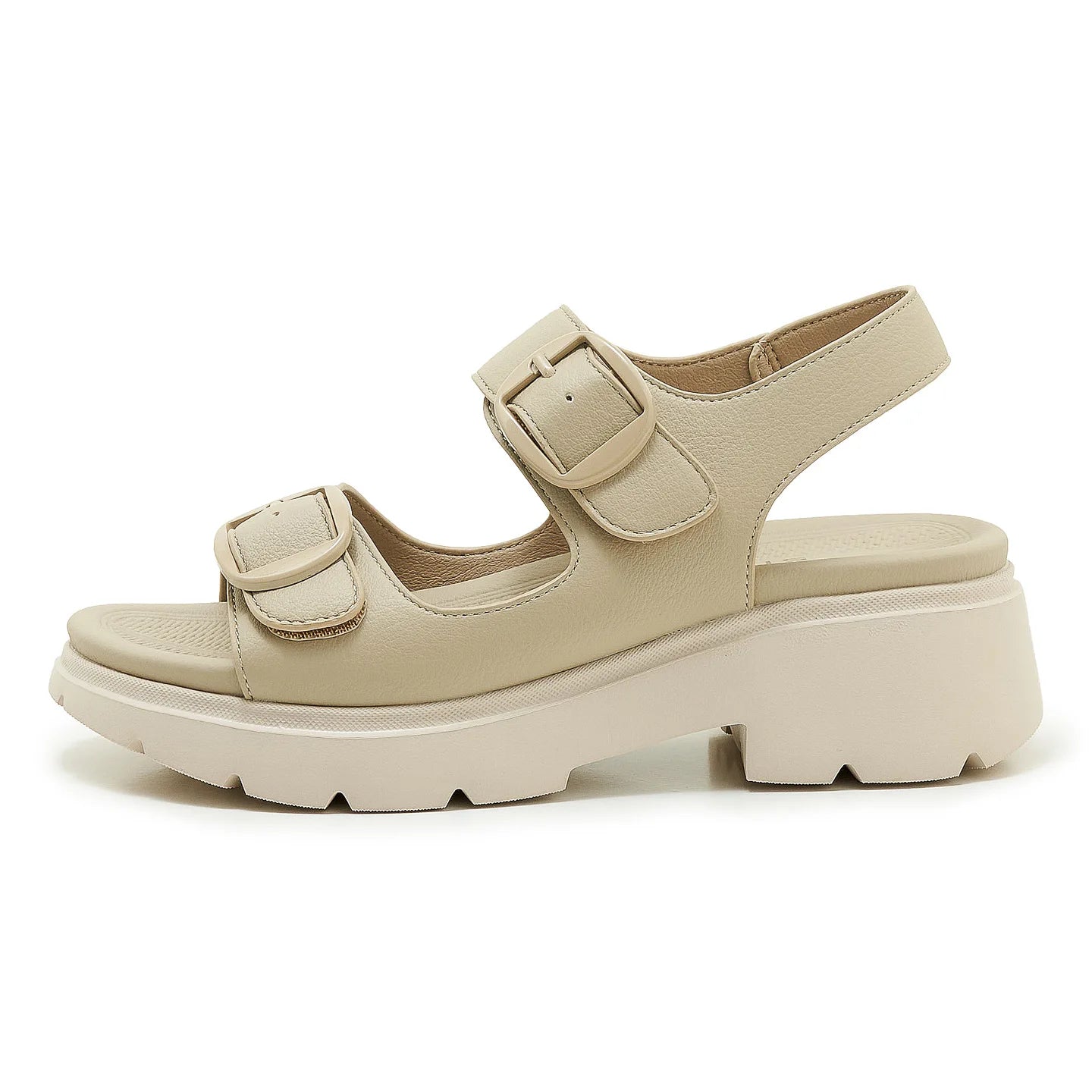 Womens Chunky Platform Sandals Adjustable Buckle Straps Nonslip Lug Zpaxo 325-1 Apricot 38 China Mainland