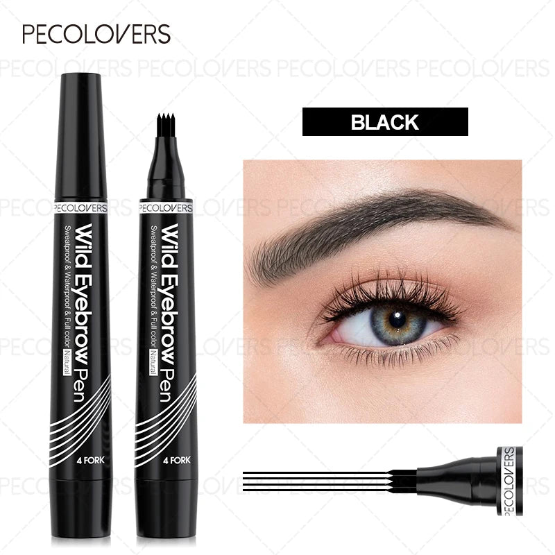 1PC 4-Branch Brow Pencil with Waterproof Multi-Tip (4-Point) Tip - Long-Lasting Sweatproof Formula for Natural Wild Brow Hair Zpaxo 05
