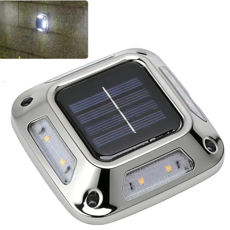 8 LEDs Solar Light Warm White IP65 Waterproof Outdoor Lamp Dusk Dawn Zpaxo White light 2PCS
