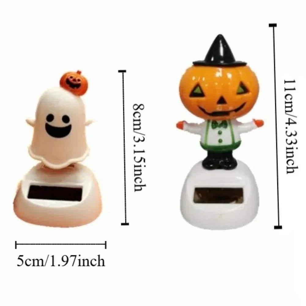 Solar Power Halloween Ghost Toys Funny Swinging Shaking Head Dolls Zpaxo