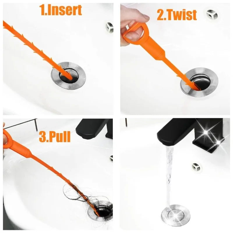 3/5PCS Drainage Blockage Remover Shower Clean The Sink Snake Bathroom Accessories Hair Blockage Garbage Sewer Dredging Tools Zpaxo