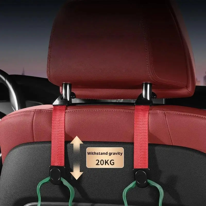 2-Pack Car Seat Webbing Hooks – Bag & Organizer Clip Hangers