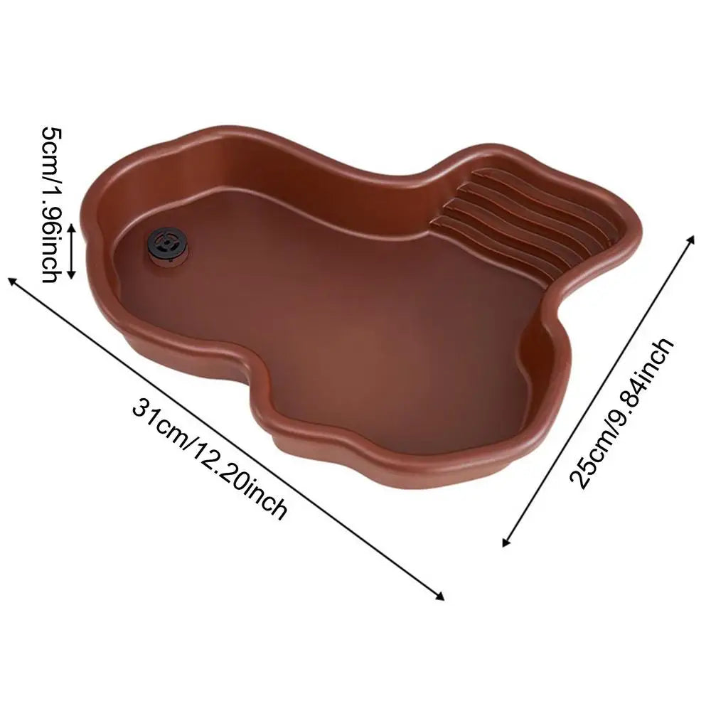 Turtle Feeding Dish Large Reptile Feeder Ramp Basking Stand Food Zpaxo With drainage China Mainland
