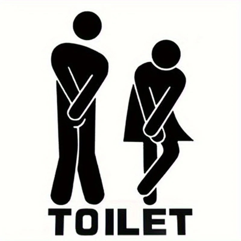 Funny Toilet Entrance Sign Decal Bathroom Door Decor Fun Wall Art