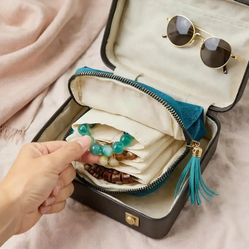5-Layer Jewelry Storage Bag Velvet Pouch Bags Watch Bracelet Rings Zpaxo