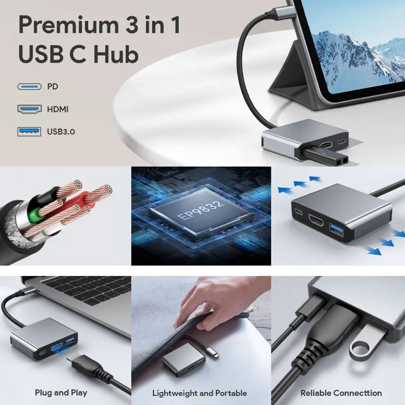 Type-c 30HZ HDTV Adapter USB C 4K HDMI 3 0 100W PD Charging Connect