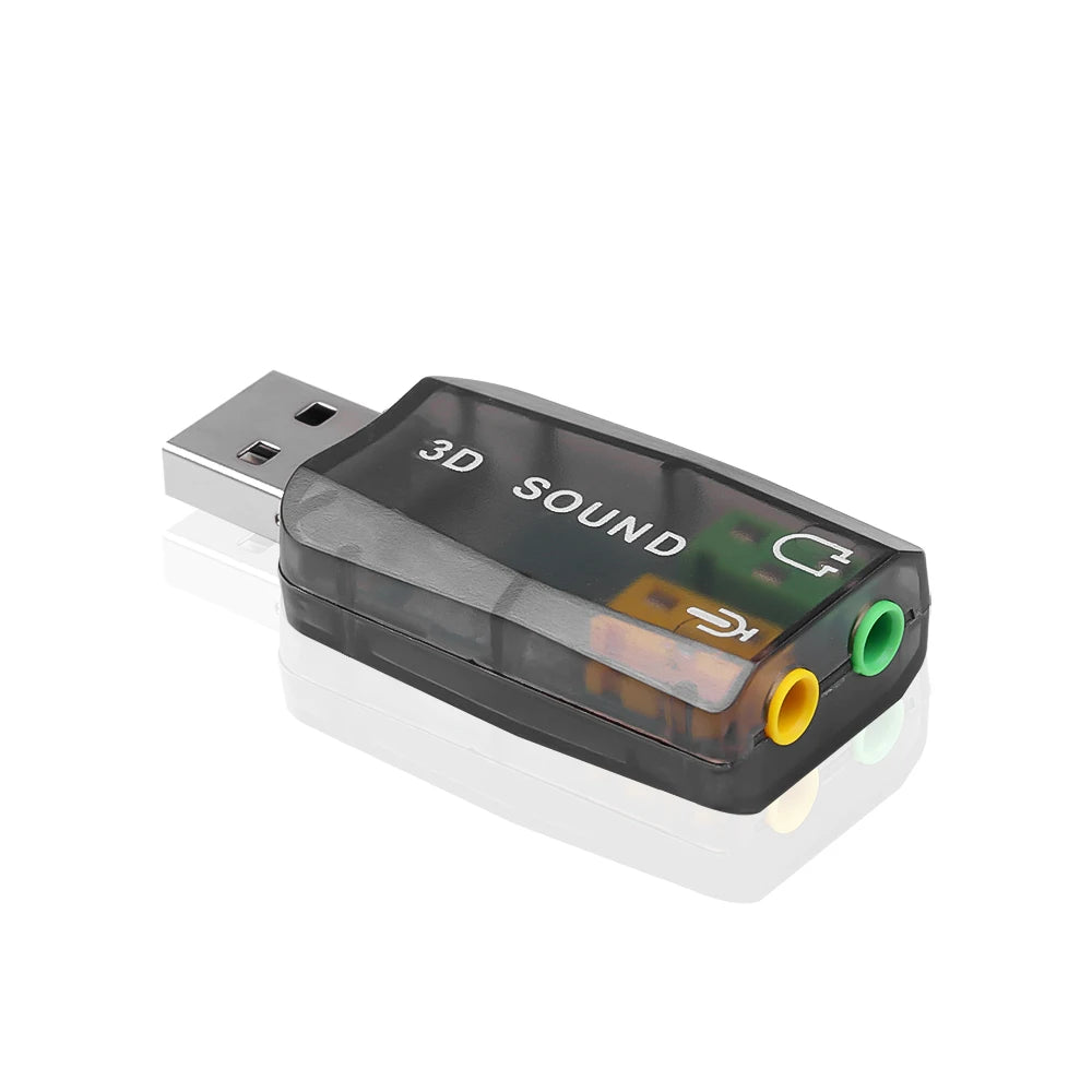 Mini External Usb Mic Headphone Jack Stereo Headset 3d Sound Card