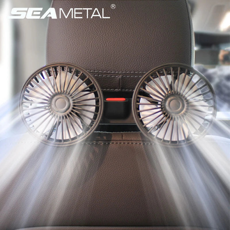 3-speed Car Seat Back Cooling Fan USB Charge Dual Head Fan 360 Degree Rotation Neck Cooler for Summer Car Accessories Zpaxo