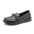 Black Leather Loafers Women Knot Detail Round Toe Non Slip Thick Sole Zpaxo 9108 Black 40 China Mainland