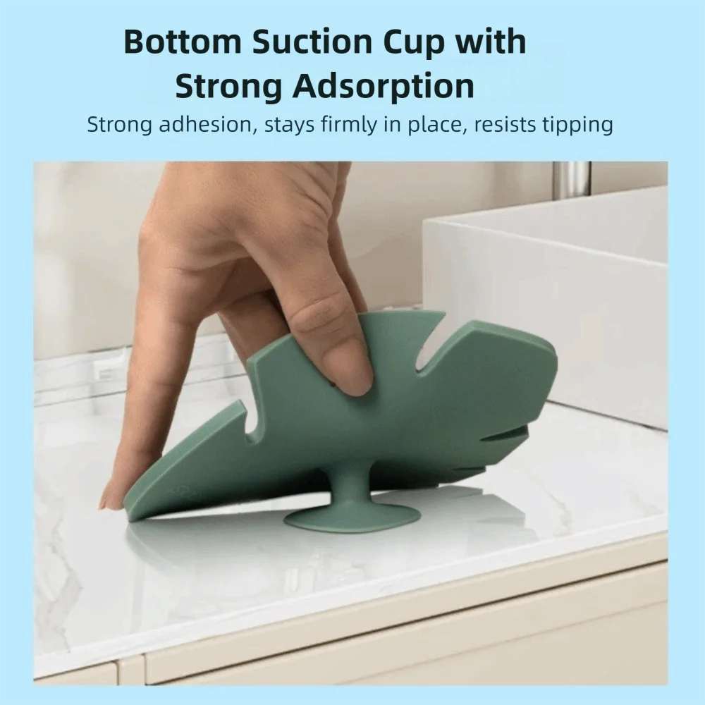 Leaf-shaped Makeup Brush Cleaner Anti-slip Silicone Cosmetic Cleaning Pads with Suction Cup Portable Make Up Brush Cleaning Mat Zpaxo