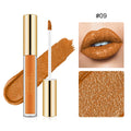 Waterproof 10 Colors Sexy Glitter Diamond Lip Gloss Shimmer Matte Liquid Lipstick LongLasting Lip Makeup Non-stick Cup cosmetics Zpaxo 09