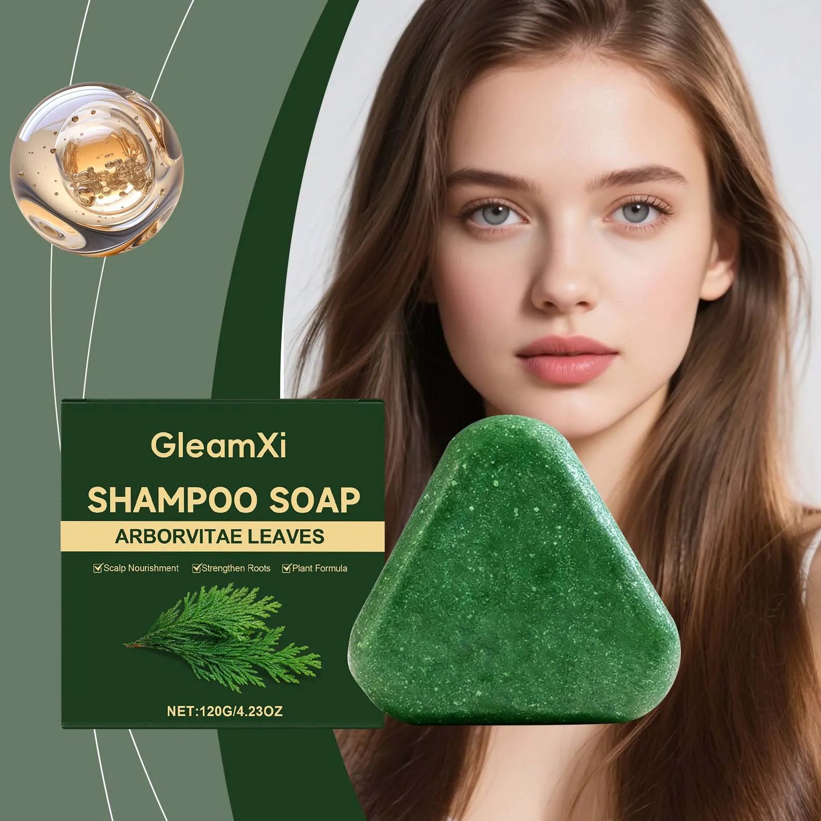 GleamXi Anti-Breakage Shampoo Bar Gentle Nourishing Strengthens Hair Roots Cleanse Hair Refreshing Hair Care Protects Cares Hair Zpaxo