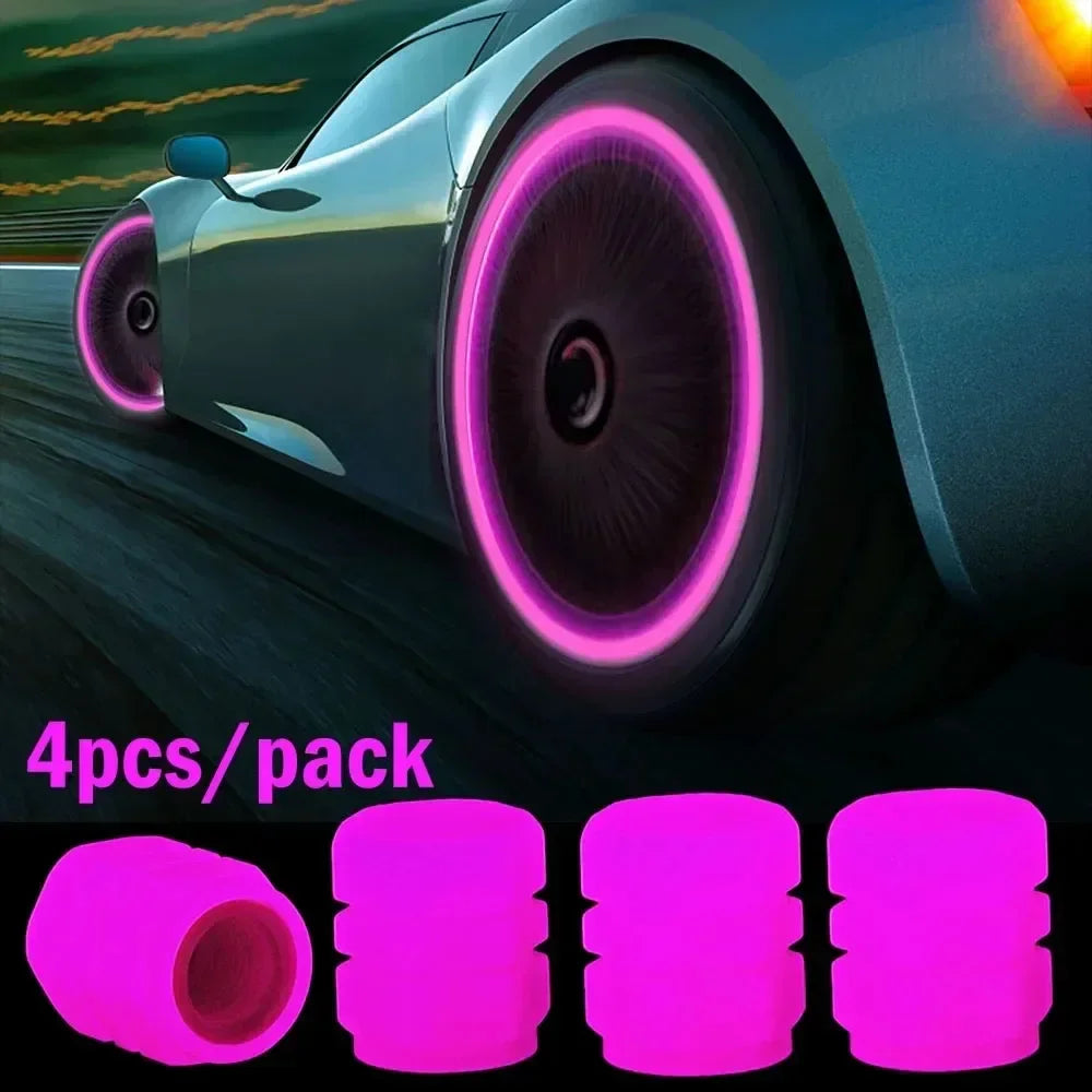 Glow-in-the-Dark Tire Valve Caps – Car, Bike & Motorcycle