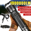 Rechargeable LED Flashlight – 8 Modes, Zoom & Power Bank Function