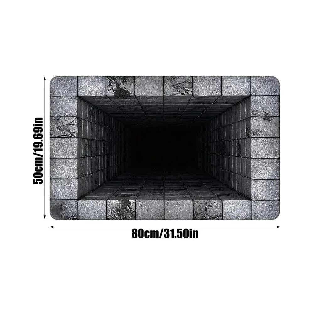 3D Optical Illusion Rug Non Slip Quick Dry Carpet Mat 80x50cm Hole Zpaxo A