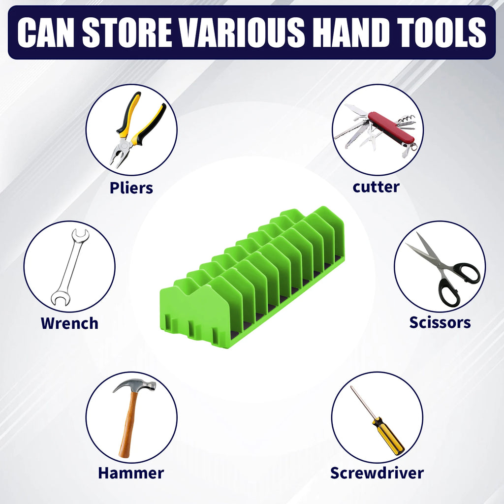 2/4 Pcs 10 Slots Plier Organizer Plastic Tool Rack with Nonslip Rubber Base Space Saving Toolbox Storage Pliers Cutters Wrenches Zpaxo