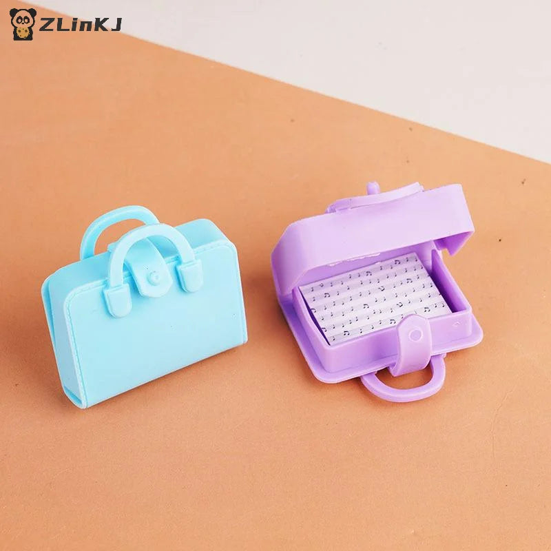 ▶5Pcs Dolls Mini Bags Clothes Accessories 1/12 Dollhouse Simulated Handbag School Bag Music Score Model Study Decoration Toys Zpaxo