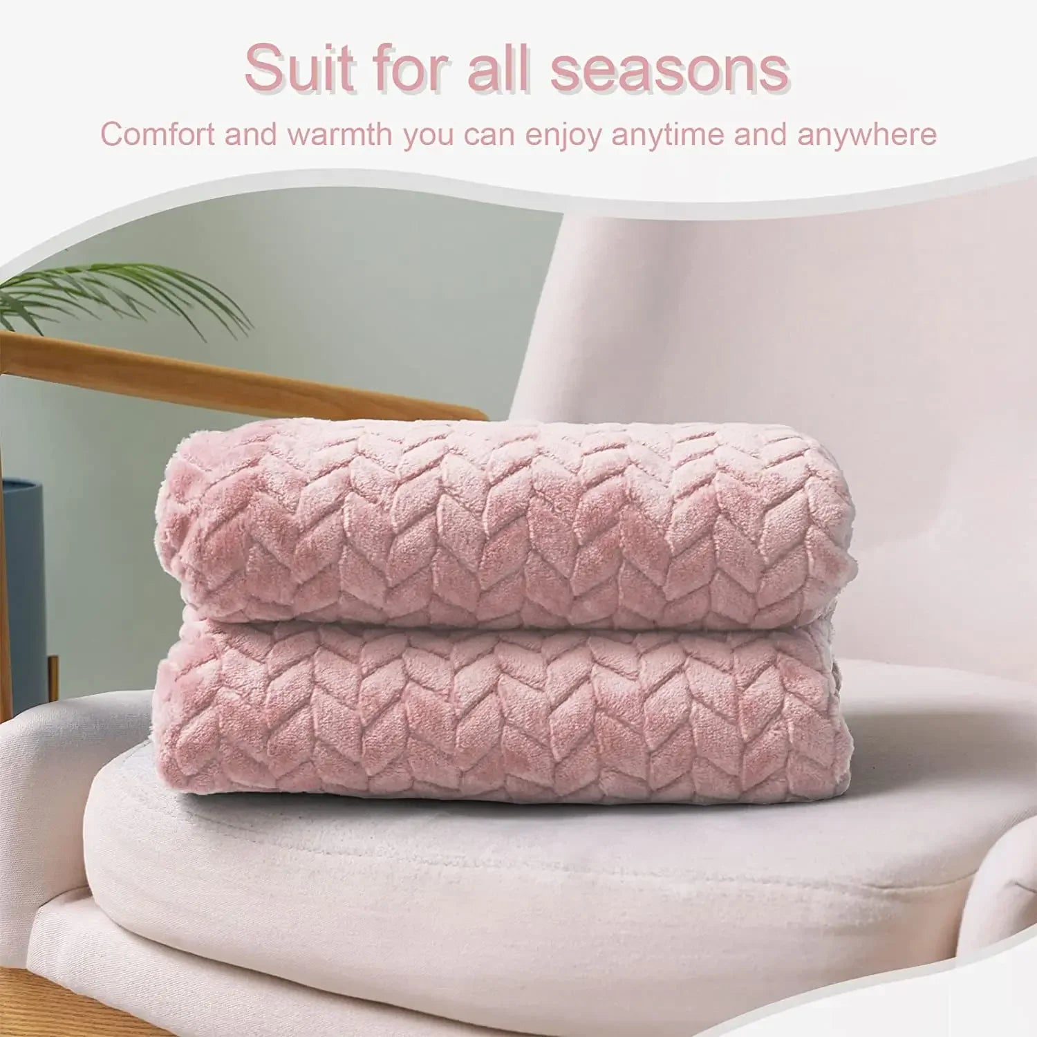 Winter Blanket Children's Home Fluffy Bed Adult Warm Solid Striped