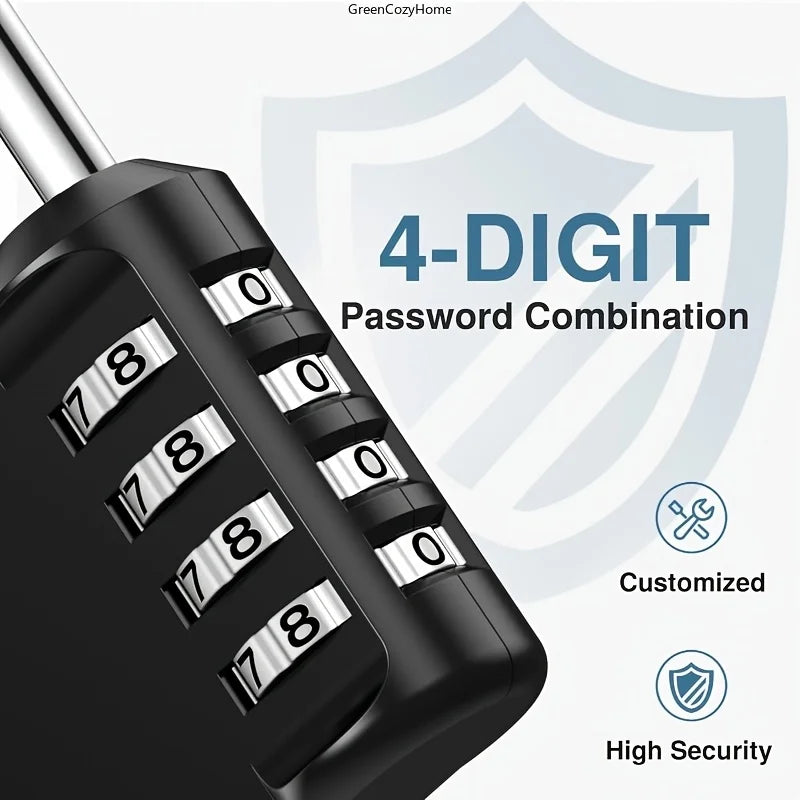 4-Digit Combination Lock Designed Securing Outdoor Items Such As Gym