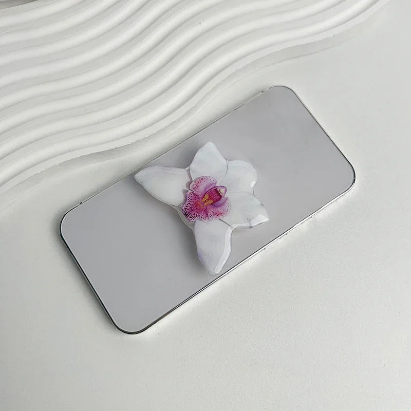 Acrylic Flower Phone Grip Ring Holder & Folding Stand