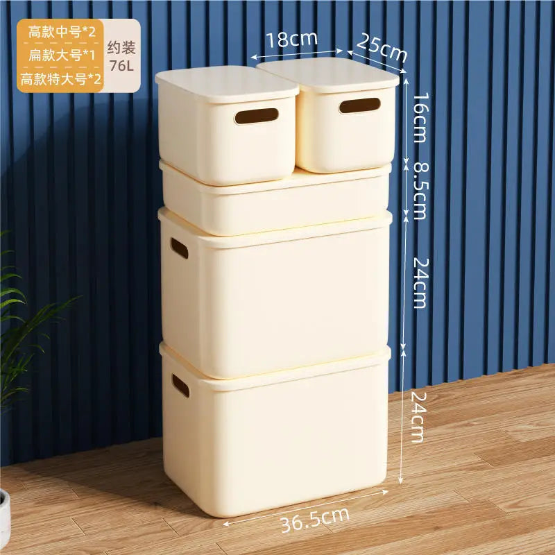 Ins Storage Box Lid Dustproof Cosmetics Clothing Grocery Bedroom