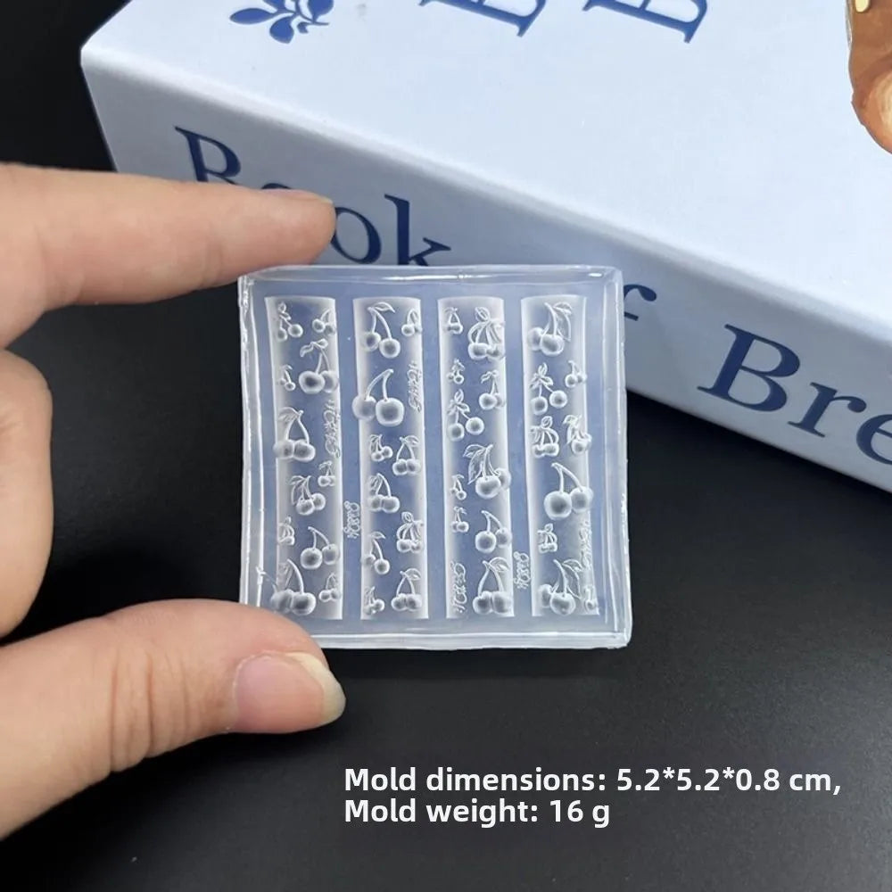 Hot 3D Cherry Design Nail Templates DIY Durable Jewelry Manicure Design Tool Crafts Nail Silicone Mold Nail Art Decorations Zpaxo Default Title