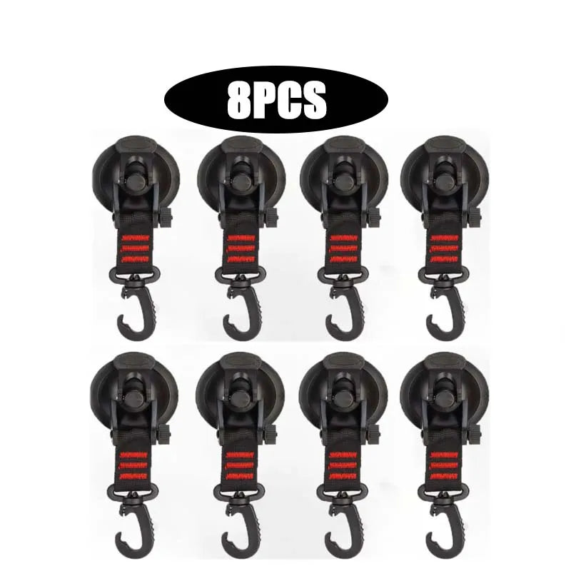 4Pcs Suction Cup Anchor Securing Hook Tie Down Camping Tarp As Car Side Awning Pool Tarps Tents Securing Hook Universal Travel Zpaxo 8pcs-red