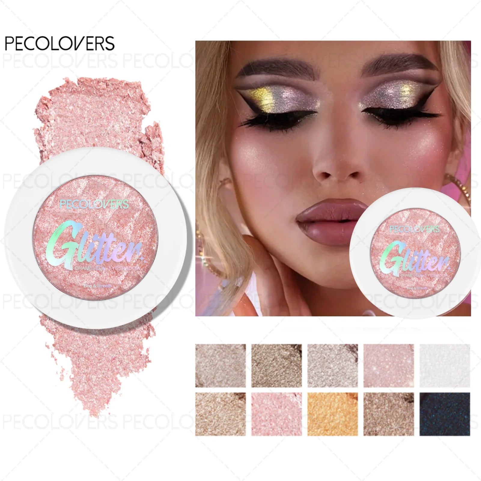 1PC Chameleon Eyeshadow Powder - Vibrant Pink Highlighter, Mashed Potato Texture, Long-Lasting Shimmer Zpaxo