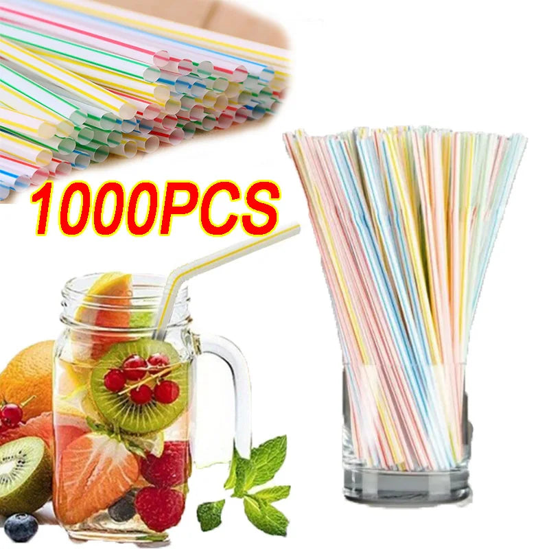 Multicolor Plastic Pipes Drinking Straws Cola Straws Bar Party Wedding Kitchen Pajitas Cocktail Straw Wholesale Tool Zpaxo